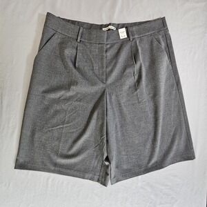 Abercrombie & Fitch Women Gray Pleated Knee Lenght Trouser 34/18 Polyester Blend